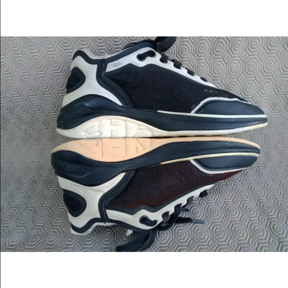 CHANEL Low Top 37 Nylon Multi Cc Logo Trainer Sneakers CC LG34763 Mesh & Fabric - Picture 12 of 12